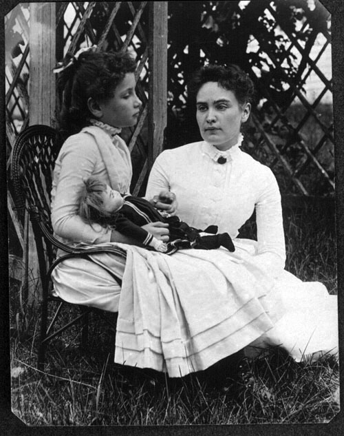 Helen Keller with Anne Sullivan, July 1888