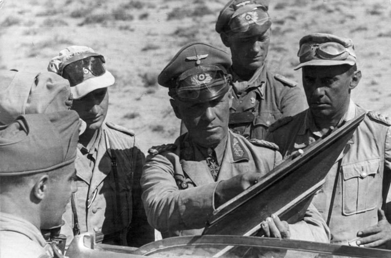North Africa, Erwin Rommel with officers