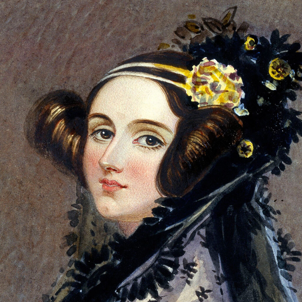 Watercolor portrait of Ada King, Countess of Lovelace (Ada Lovelace, 1838) 