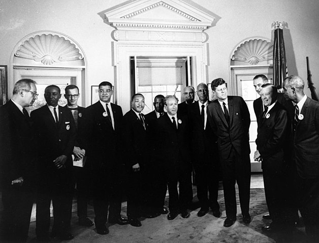 President John F. Kennedy and Vice President Lyndon B. Johnson Meet with Organizers of March on Washington 1963