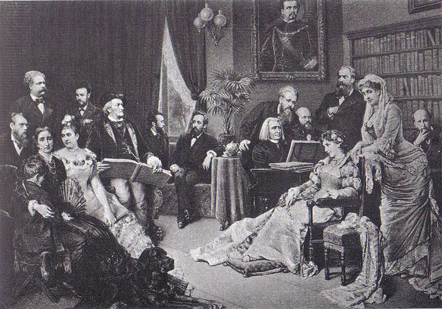 Richard Wagner at Villa Wahnfried with his friends