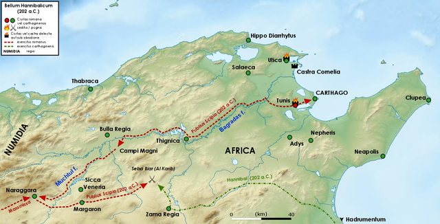 African Scipio's African campaign against Hannibal, culminating in the Battle of Zama (202 BC)