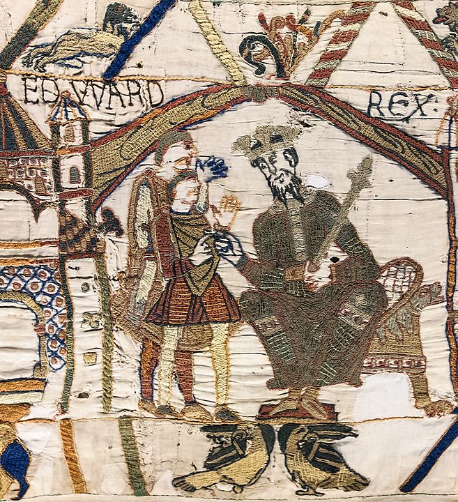 Edward the Confessor, enthroned, opening scene of the Bayeux Tapestry
