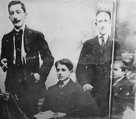 Sitting: Gavrillo's older brother, Jovo Princip. Far Right: Young Gavrillo