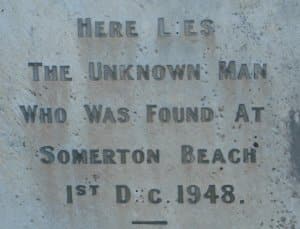 Tombstone of The Somerton Man found at Somerton Beach, Adelaide, at his gravesite. He died 1 December 1948 and was buried on 14 June 1949.