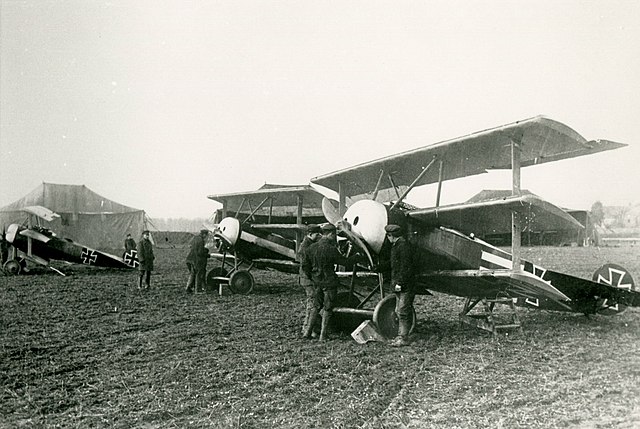 Fokker Dr.I driedekkers van Jasta 12.