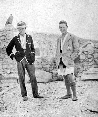 C. Leonard Woolley (left) and T. E. Lawrence at the archaeological excavations at Carchemish, Syria, circa 1912-1914.