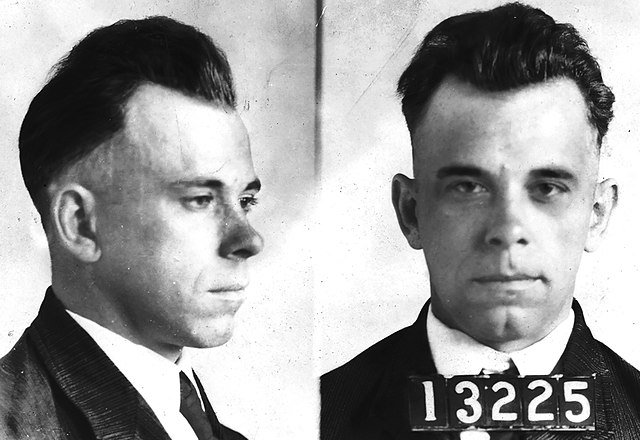 John Dillinger's 1924 mugshot from the Indiana State Penitentiary.