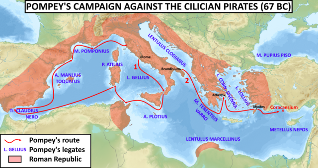 From Wikimedia Commons: Made with information taken from: - John Leach, Pompey the Great, London, Croom Helm, 1978. - T. Robert S. Broughton, The Magistrates of the Roman Republic, New York, American Philological Association, 1952–1986. - Robin Seager, Pompey the Great, a Political biography, Oxford, Blackwell, 1979. Credit: T8612 - Own work, CC BY-SA 4.0