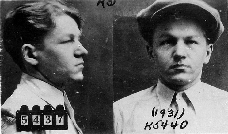 FBI mug shot of Lester Gillis, AKA Baby Face Nelson.